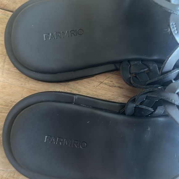 FARM Rio Black Slip-On Sandals | Modern Minimalist, Size 10 - Picture 5 of 8